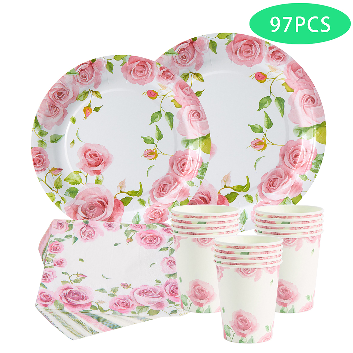 Tea & Coffee Kent - Floral Paper Plates Watercolor Floral Dinner