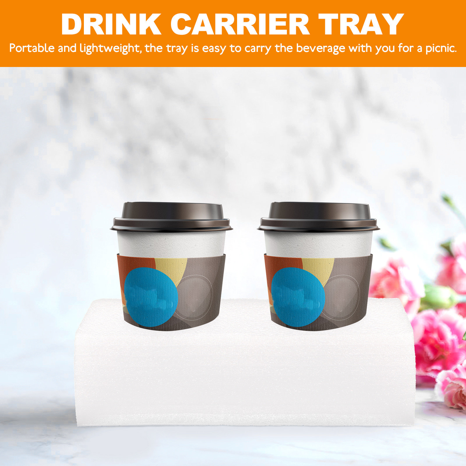 Coffee Tea Holders - 2Pcs Cup Holder Tray Premium Heavy-Duty