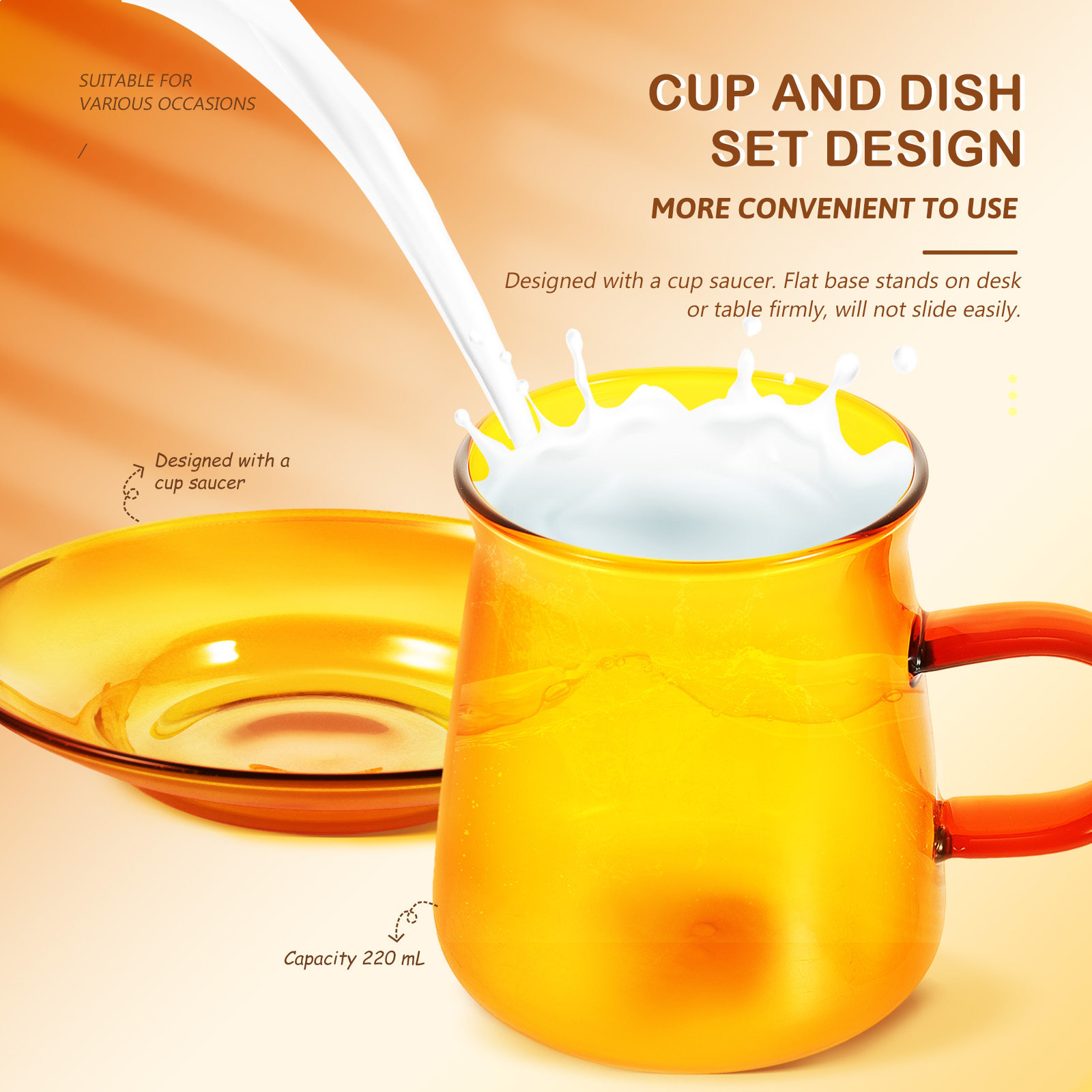 Coffee Tea Holders - 1Set Glass Coffee Cup Set Simple