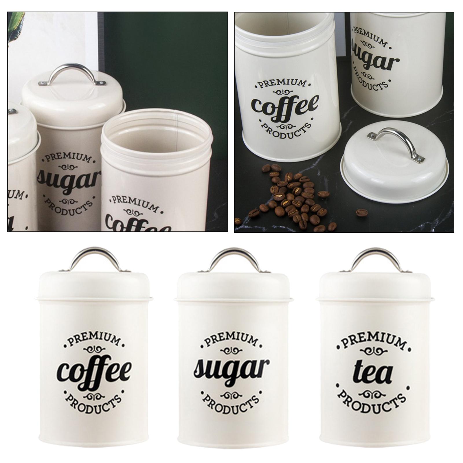 Canister Coffee Sugar Tea - Metal Canisters for Kitchen Storage Airtight