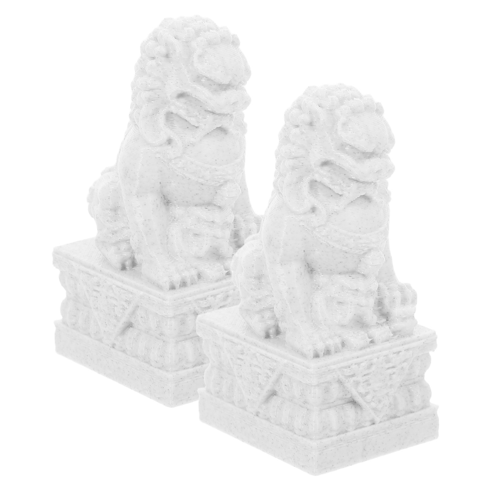 Coffee Tea Garden - 1Pair Exquisite Mini Lion Statues Chinese