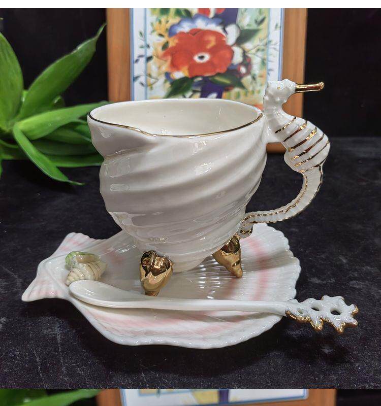 Draw Coffee And Tea - Ocean Series Gold Drawing Creative Afternoon