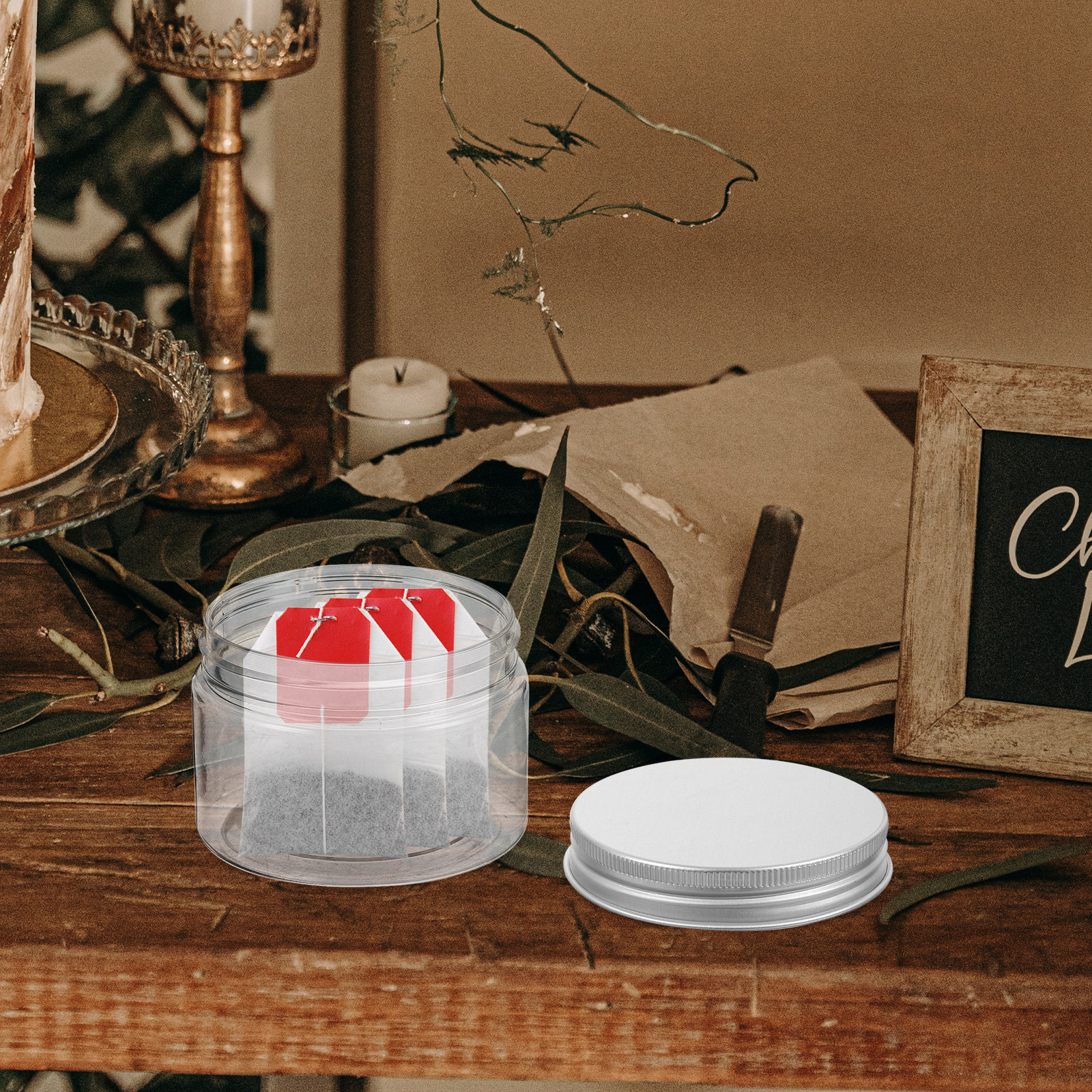 Coffee Tea Sugar - 10Pcs Clear Airtight Food Jar Food