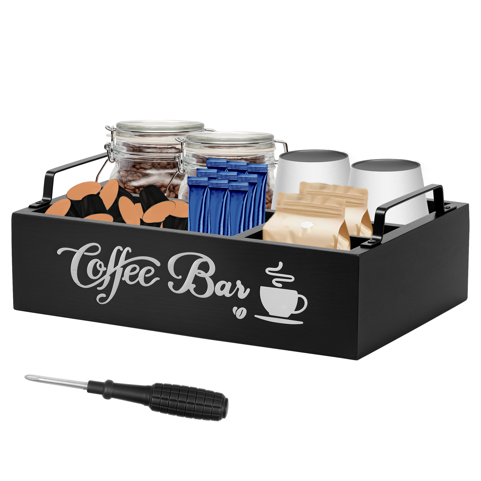 Coffee Tea Holders - Wooden Coffee Rack Portable Desktop Tea