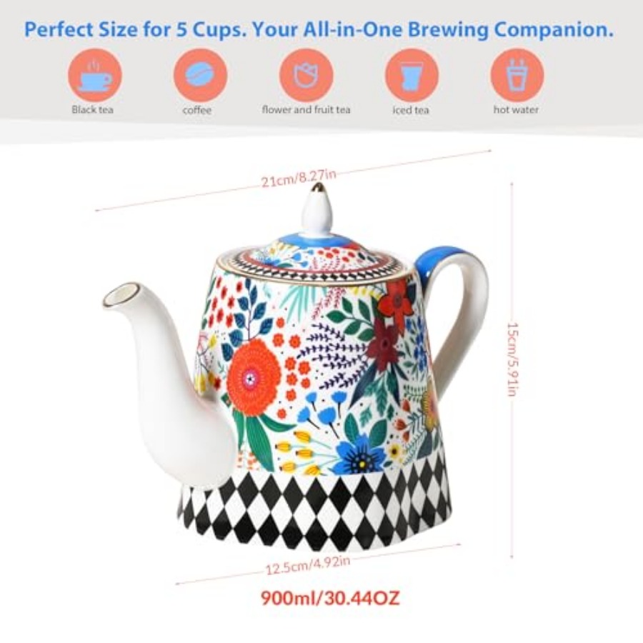 Bone China Porcelain Teapot Te - Draw Coffee And Tea incelemesi ve fiyatı