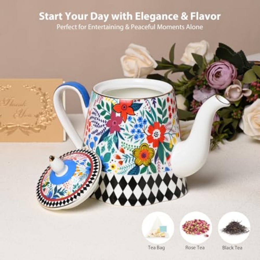 Bone China Porcelain Teapot Te - Draw Coffee And Tea incelemesi ve fiyatı