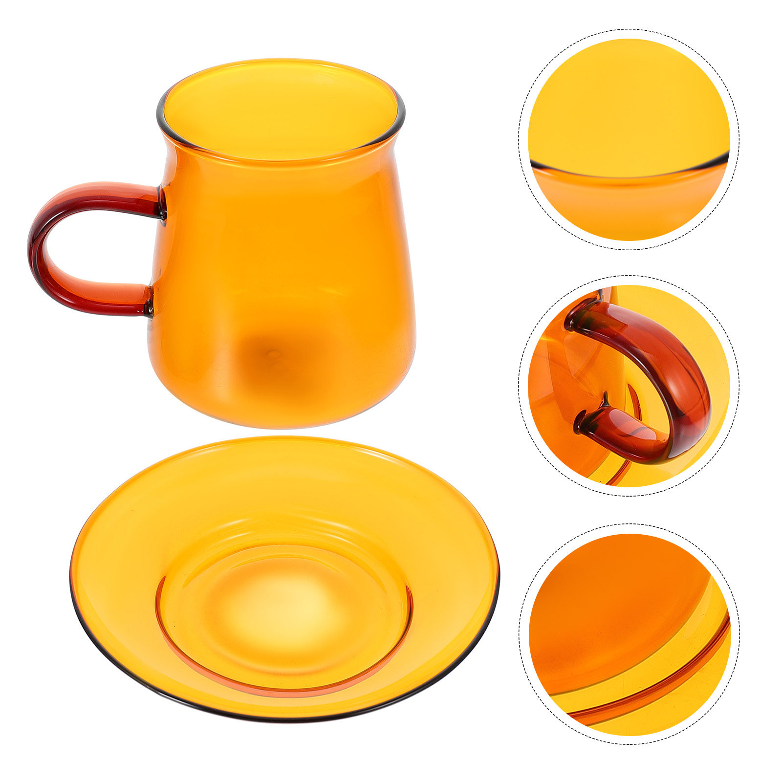 1Set Glass Coffee Cup Set Simp - Coffee Tea Holders incelemesi ve fiyatı