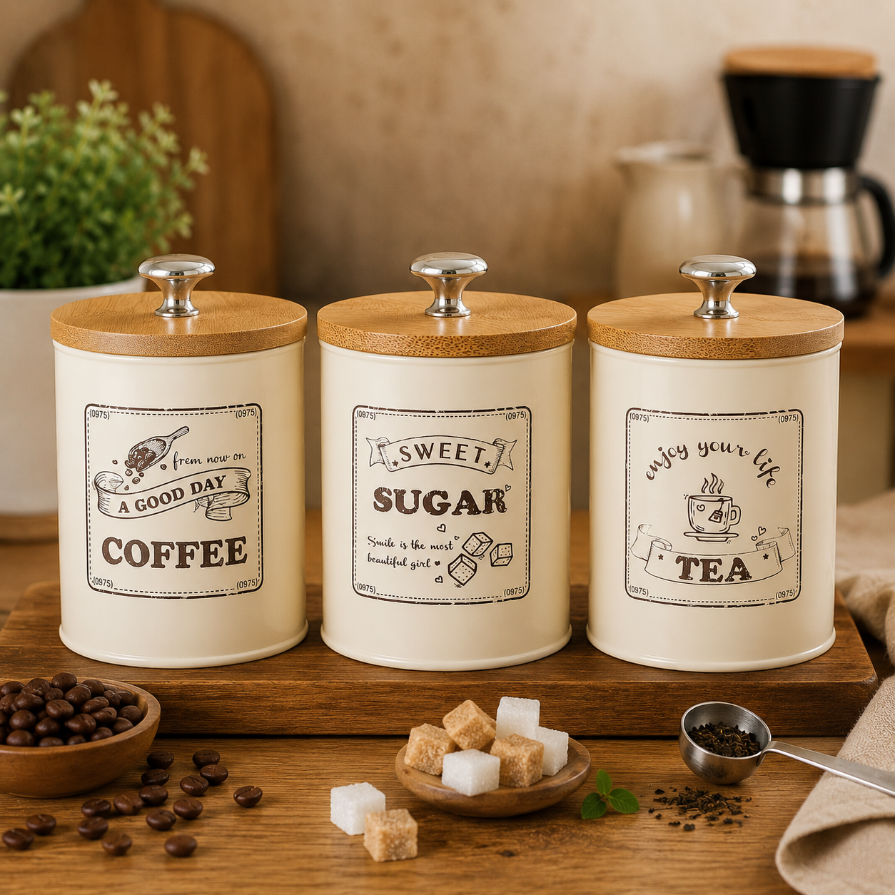 Vintage Coffee Sugar Tea Stora - Canister Coffee Sugar Tea incelemesi ve fiyatı