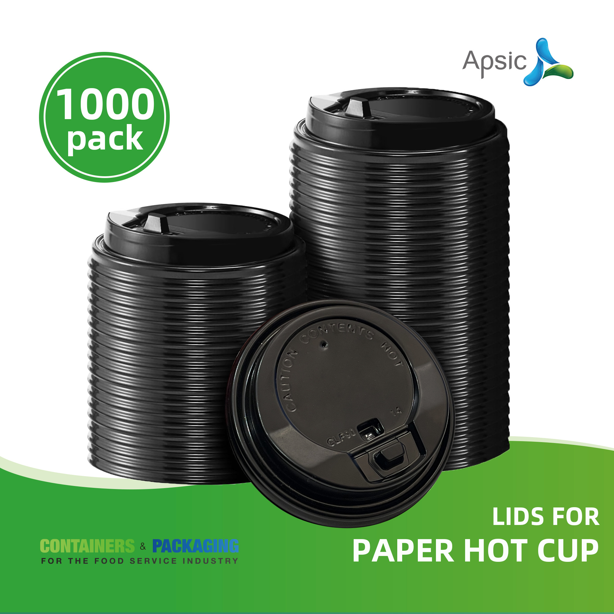 APSIC 1000 Pack Black Flat Lid - Coffee Tea Vietnam incelemesi ve fiyatı