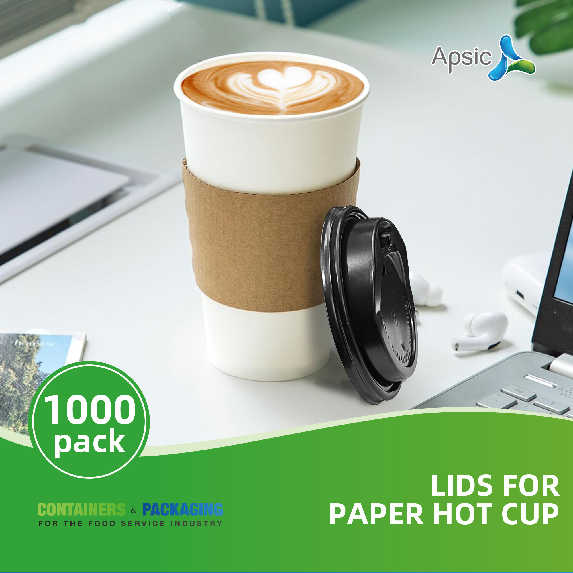 APSIC 1000 Pack Black Flat Lid - Coffee Tea Vietnam incelemesi ve fiyatı