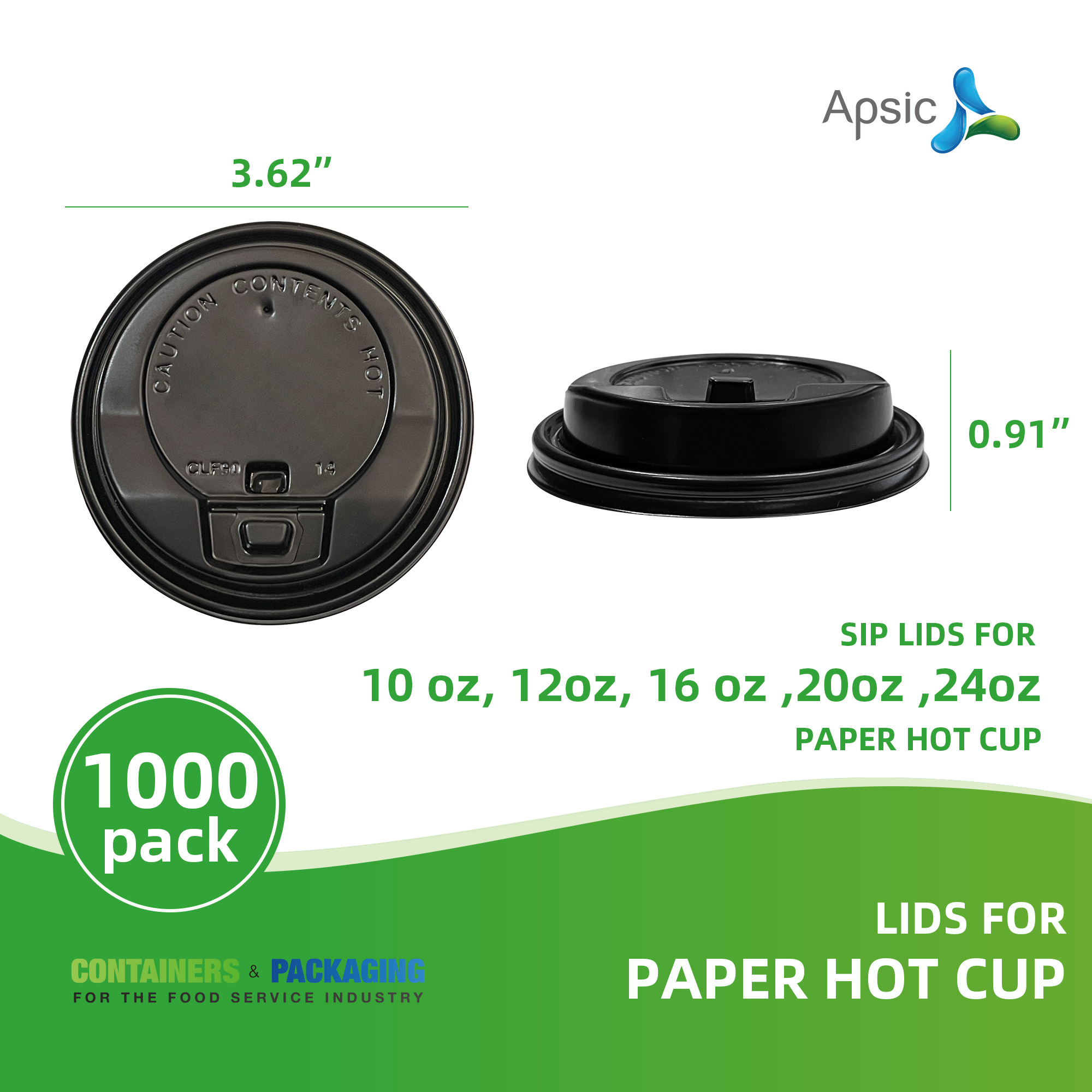 APSIC 1000 Pack Black Flat Lid - Coffee Tea Vietnam incelemesi ve fiyatı