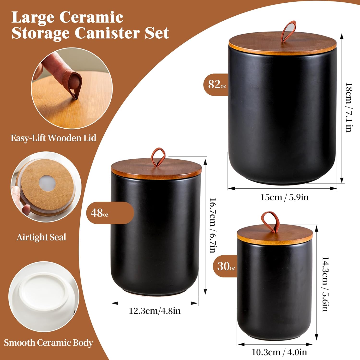 Ceramic Canister Set (30 oz, 4 - Coffee Tea Sugar Set incelemesi ve fiyatı