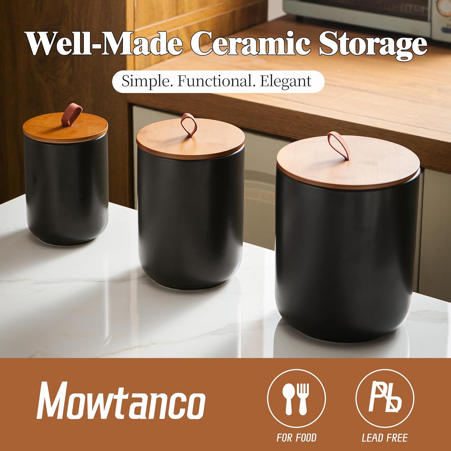 Ceramic Canister Set (30 oz, 4 - Coffee Tea Sugar Set incelemesi ve fiyatı