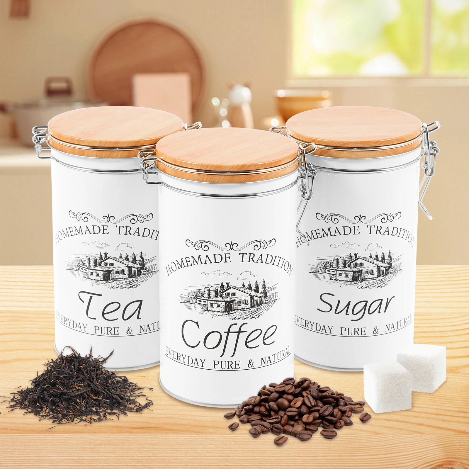 3Pcs/Set Tea Coffee Sugar Cani - Canister Coffee Sugar Tea incelemesi ve fiyatı