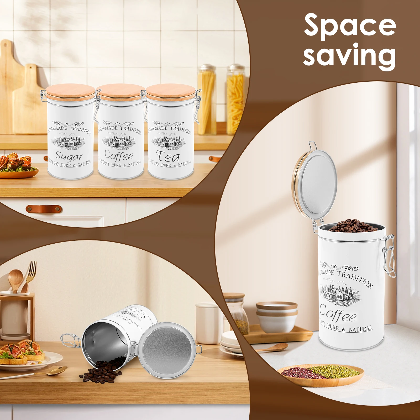 3Pcs/Set Tea Coffee Sugar Cani - Canister Coffee Sugar Tea incelemesi ve fiyatı