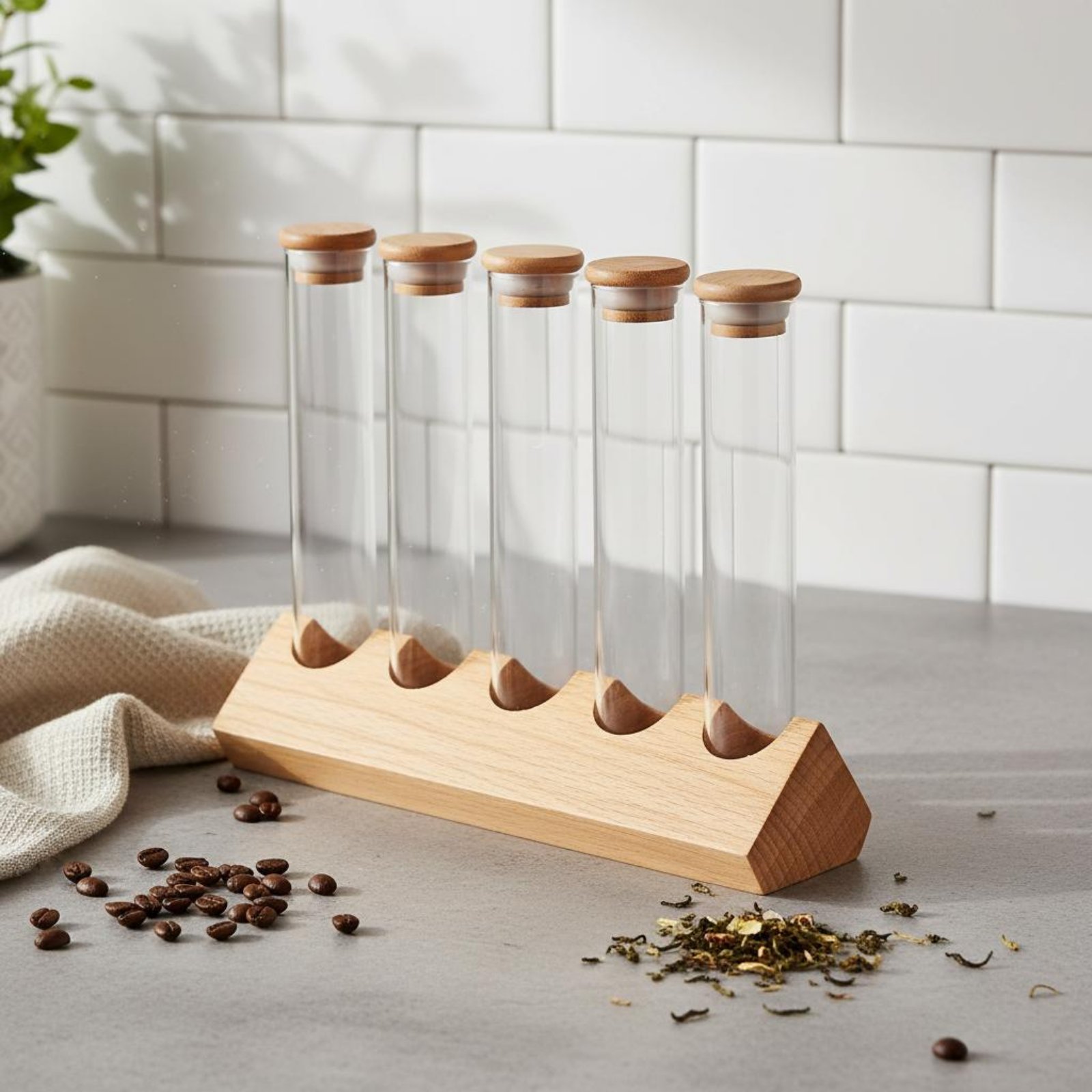 Glass Tube Container Set with  - Coffee Bean & Tea Menu incelemesi ve fiyatı