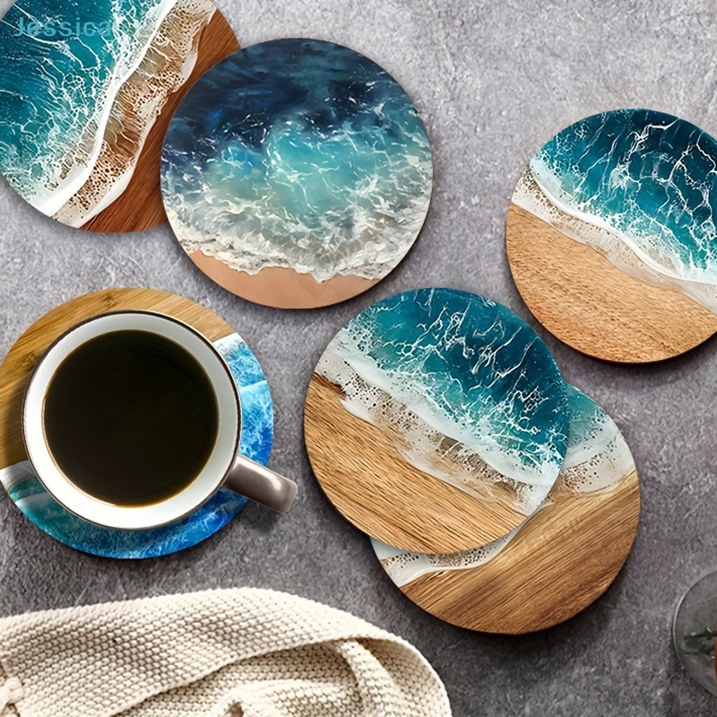 ♥Ocean Wave & Wood Grain Coast - Coffee Tea Sugar Set incelemesi ve fiyatı