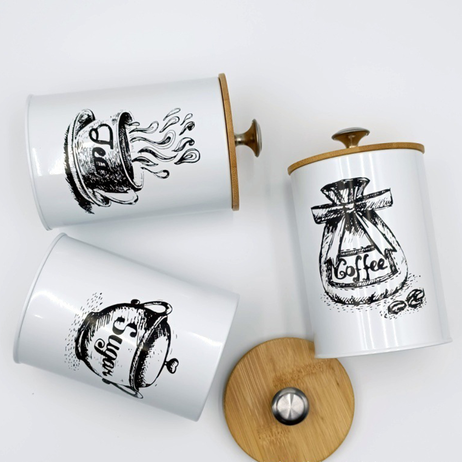 3Pcs Sealed Coffee Canister Se - Canister Coffee Sugar Tea incelemesi ve fiyatı