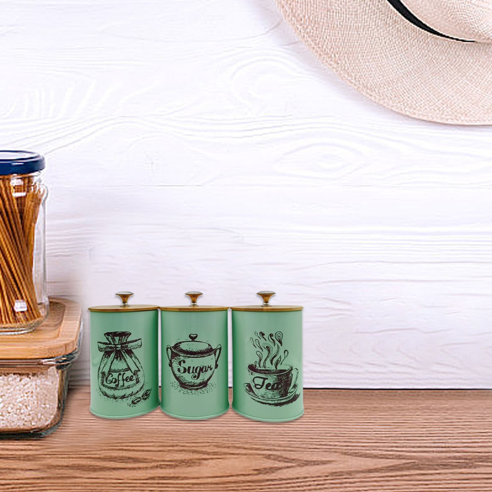 3Pcs Sealed Coffee Canister Se - Canister Coffee Sugar Tea incelemesi ve fiyatı