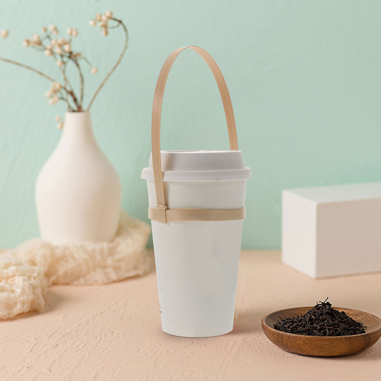 10Pcs Bamboo Drink Cup Carrier - Coffee Tea Holders incelemesi ve fiyatı