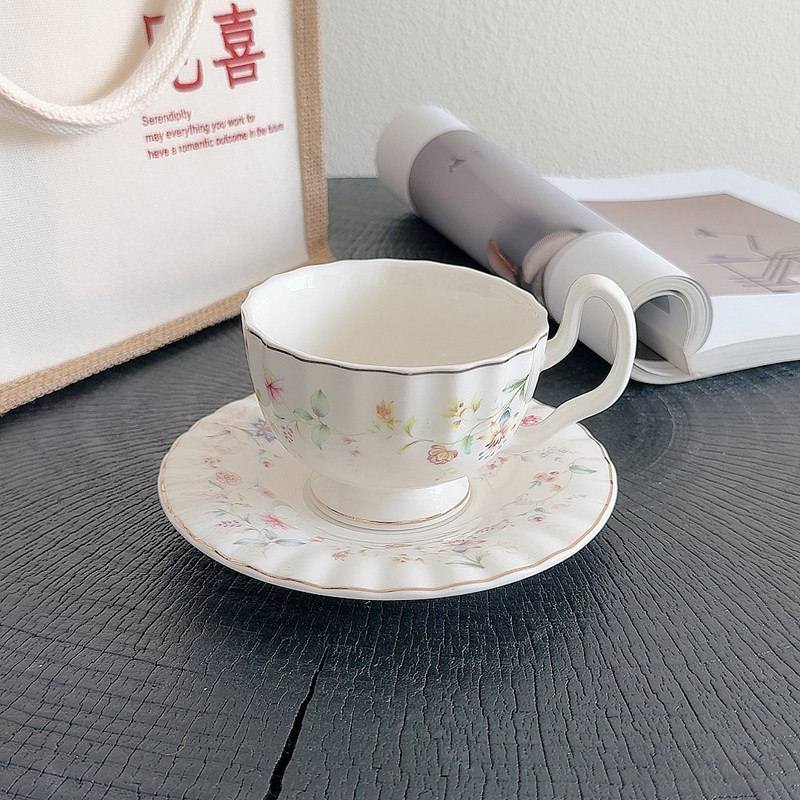 Gold-drawing Floral Print Coff - Draw Coffee And Tea incelemesi ve fiyatı