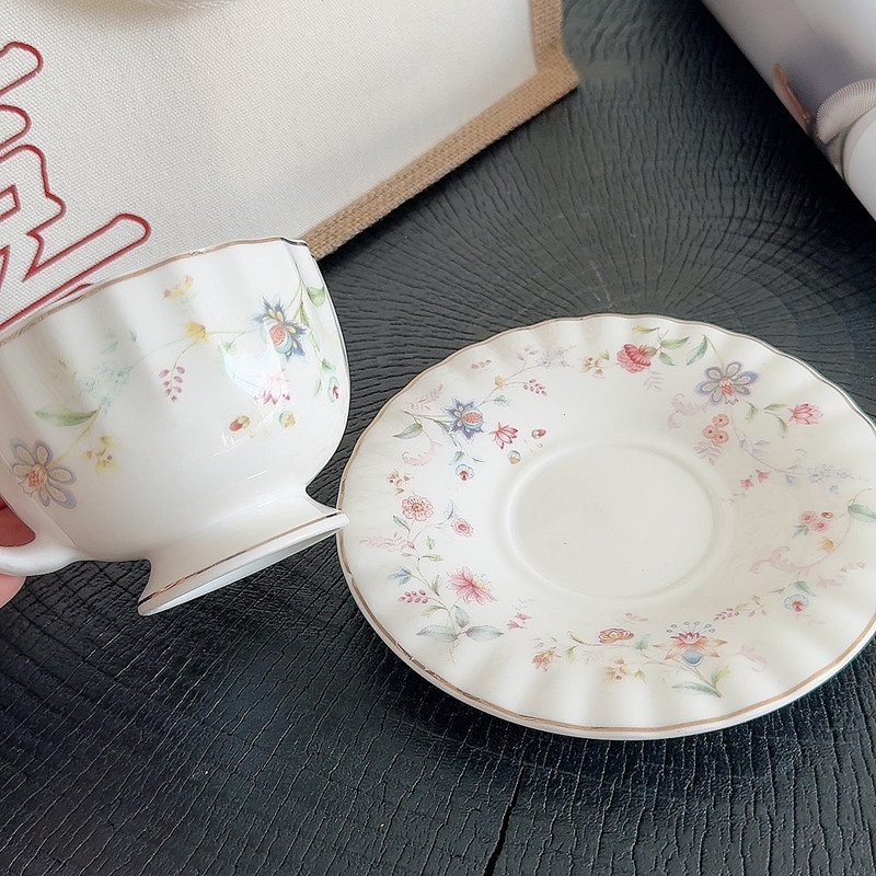 Gold-drawing Floral Print Coff - Draw Coffee And Tea incelemesi ve fiyatı