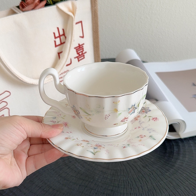 Gold-drawing Floral Print Coff - Draw Coffee And Tea incelemesi ve fiyatı