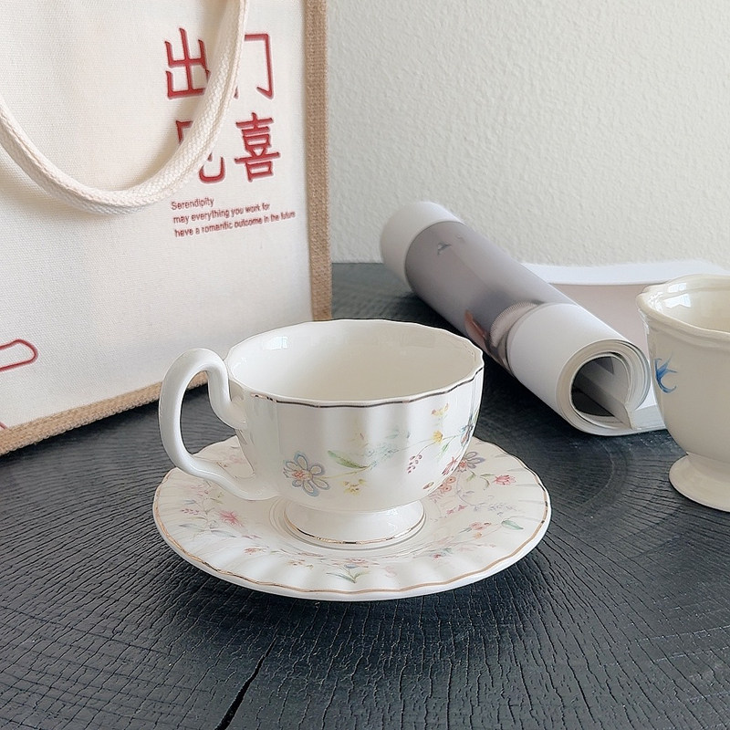 Gold-drawing Floral Print Coff - Draw Coffee And Tea incelemesi ve fiyatı