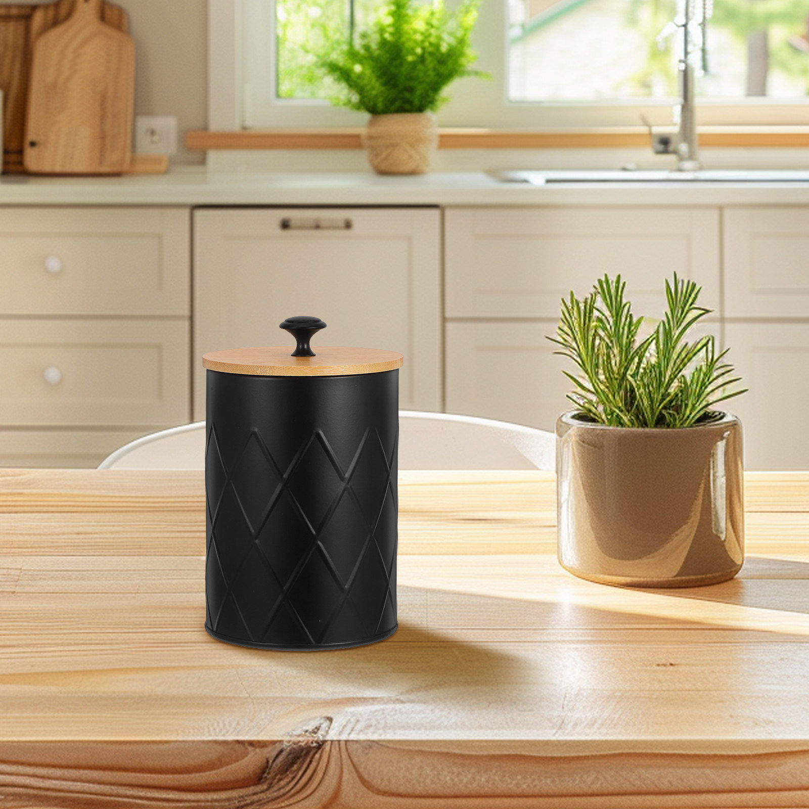 Black Metal Countertop Caniste - Canister Coffee Sugar Tea incelemesi ve fiyatı