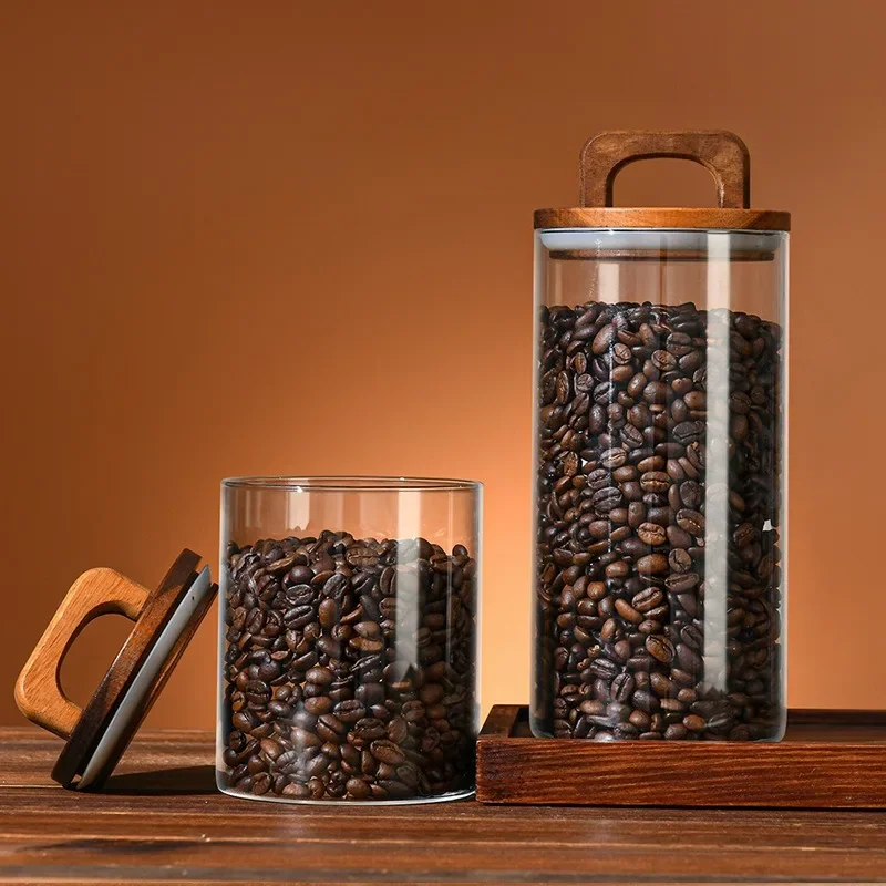 Clear Glass Jar with Bamboo Li - Canister Coffee Sugar Tea incelemesi ve fiyatı