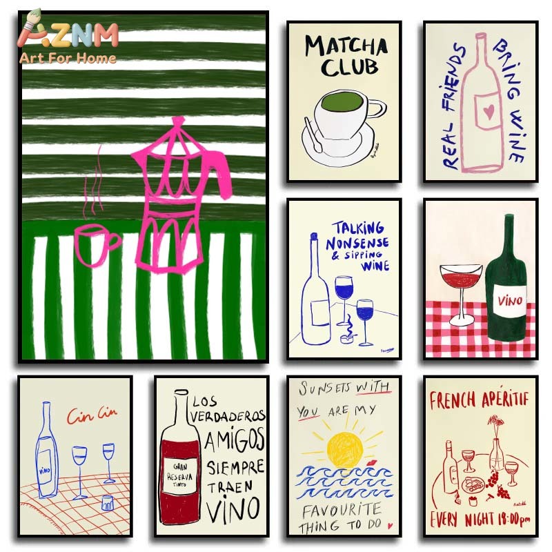 Colorful Drawings Abstract Art - Draw Coffee And Tea incelemesi ve fiyatı
