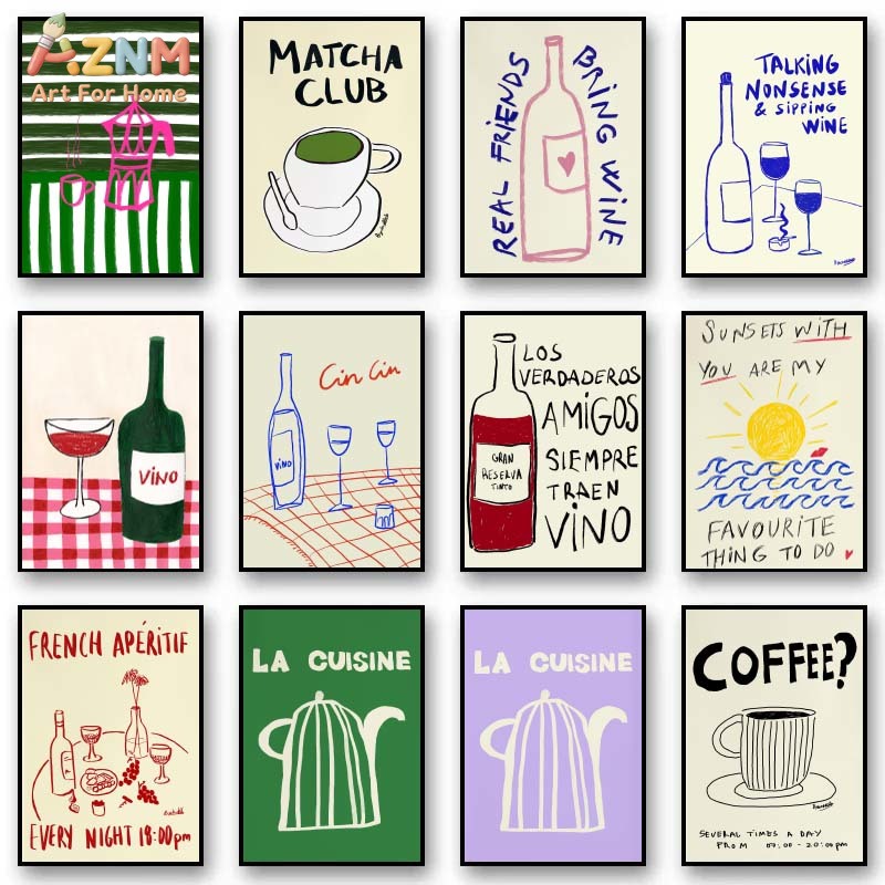 Colorful Drawings Abstract Art - Draw Coffee And Tea incelemesi ve fiyatı