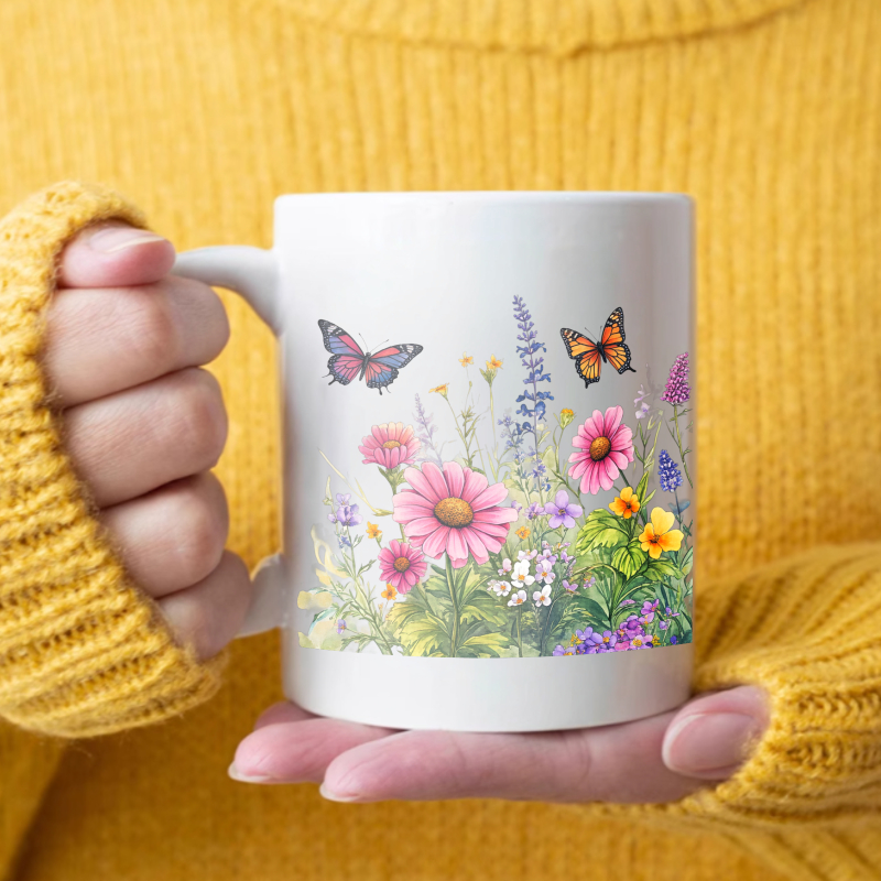 Ceramic cup white flower garde - Coffee Tea Garden incelemesi ve fiyatı