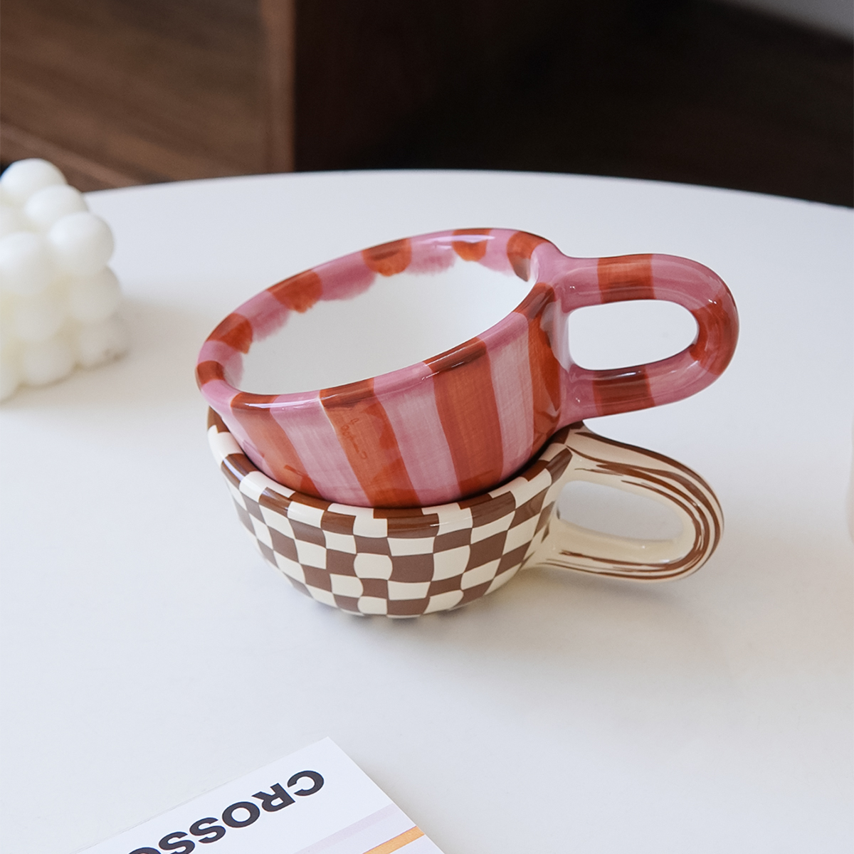 1Pc 220ml Checkerboard Ceramic - Coffee Tea For Me incelemesi ve fiyatı