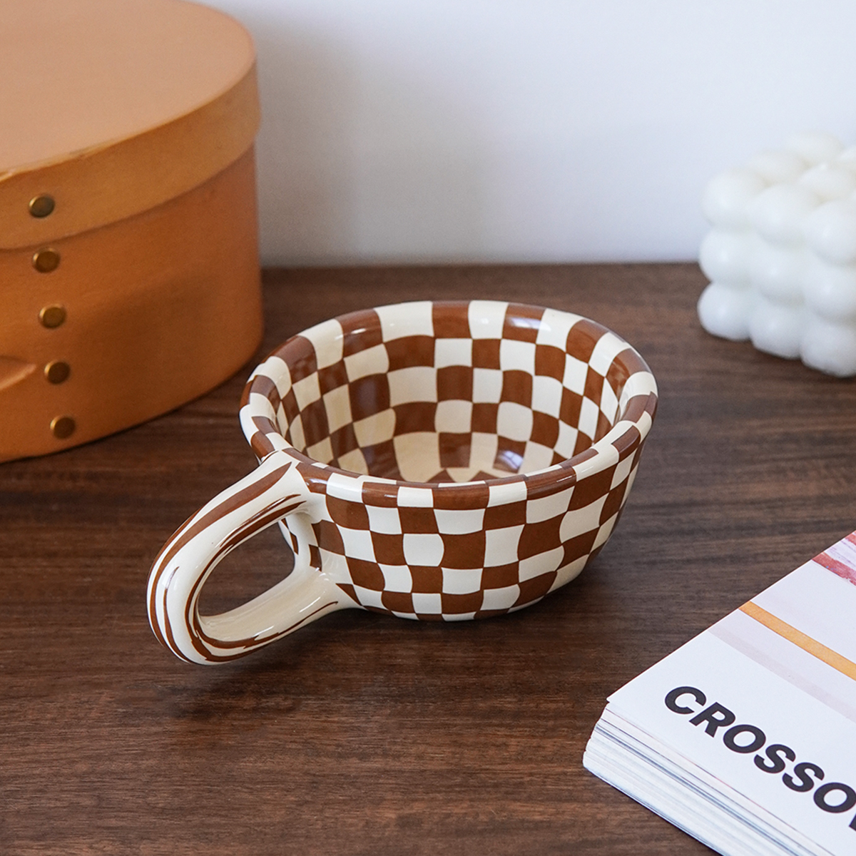 1Pc 220ml Checkerboard Ceramic - Coffee Tea For Me incelemesi ve fiyatı