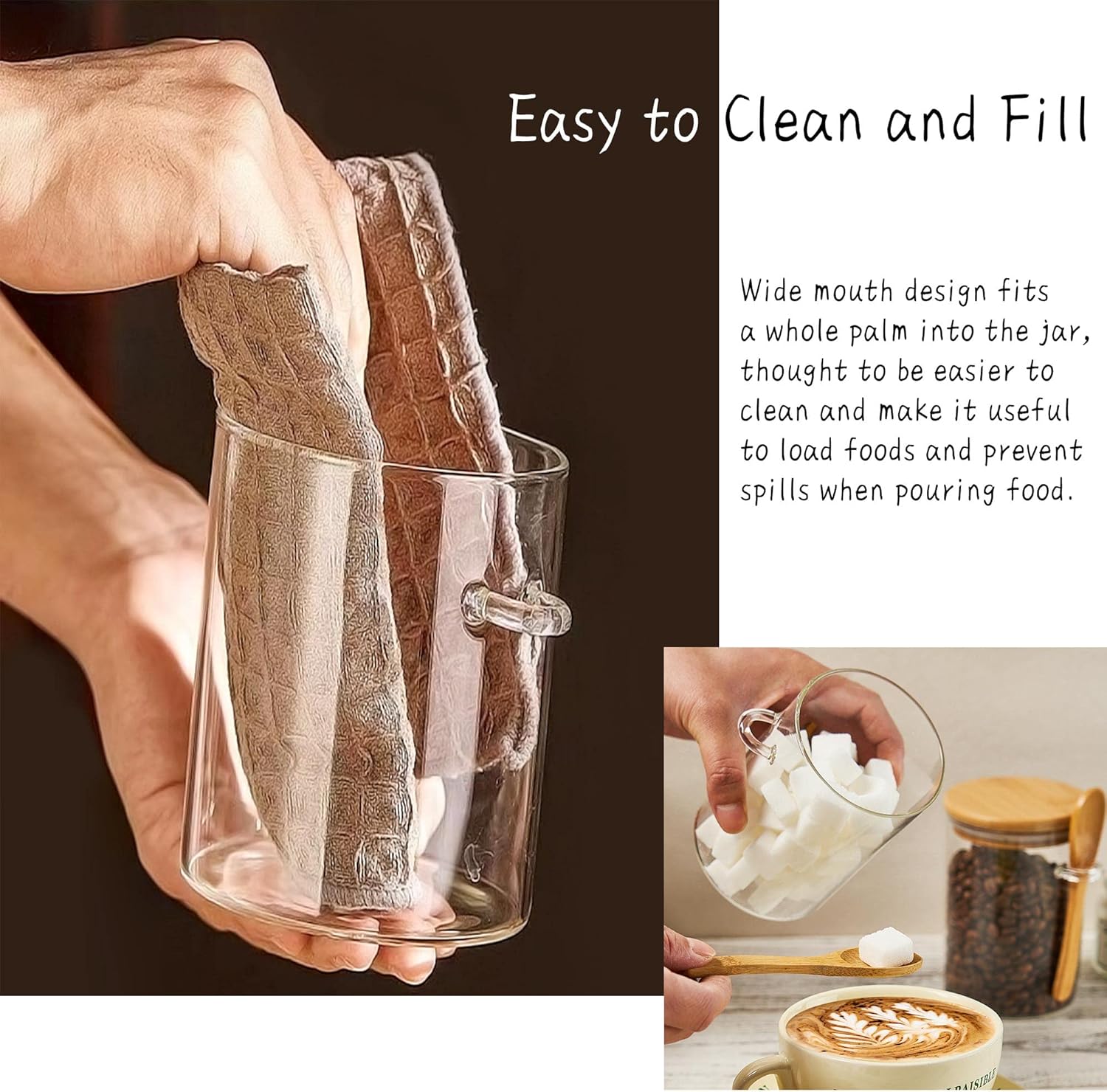 2 Pack 15oz Glass Sugar Contai - Coffee Tea Sugar incelemesi ve fiyatı