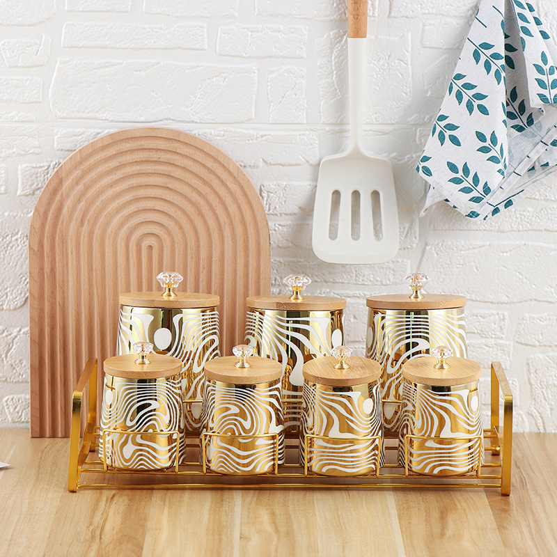 Set of 7 Color Glazed Ceramic  - Canister Coffee Sugar Tea incelemesi ve fiyatı