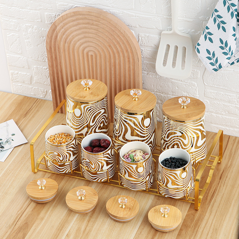 Set of 7 Color Glazed Ceramic  - Canister Coffee Sugar Tea incelemesi ve fiyatı