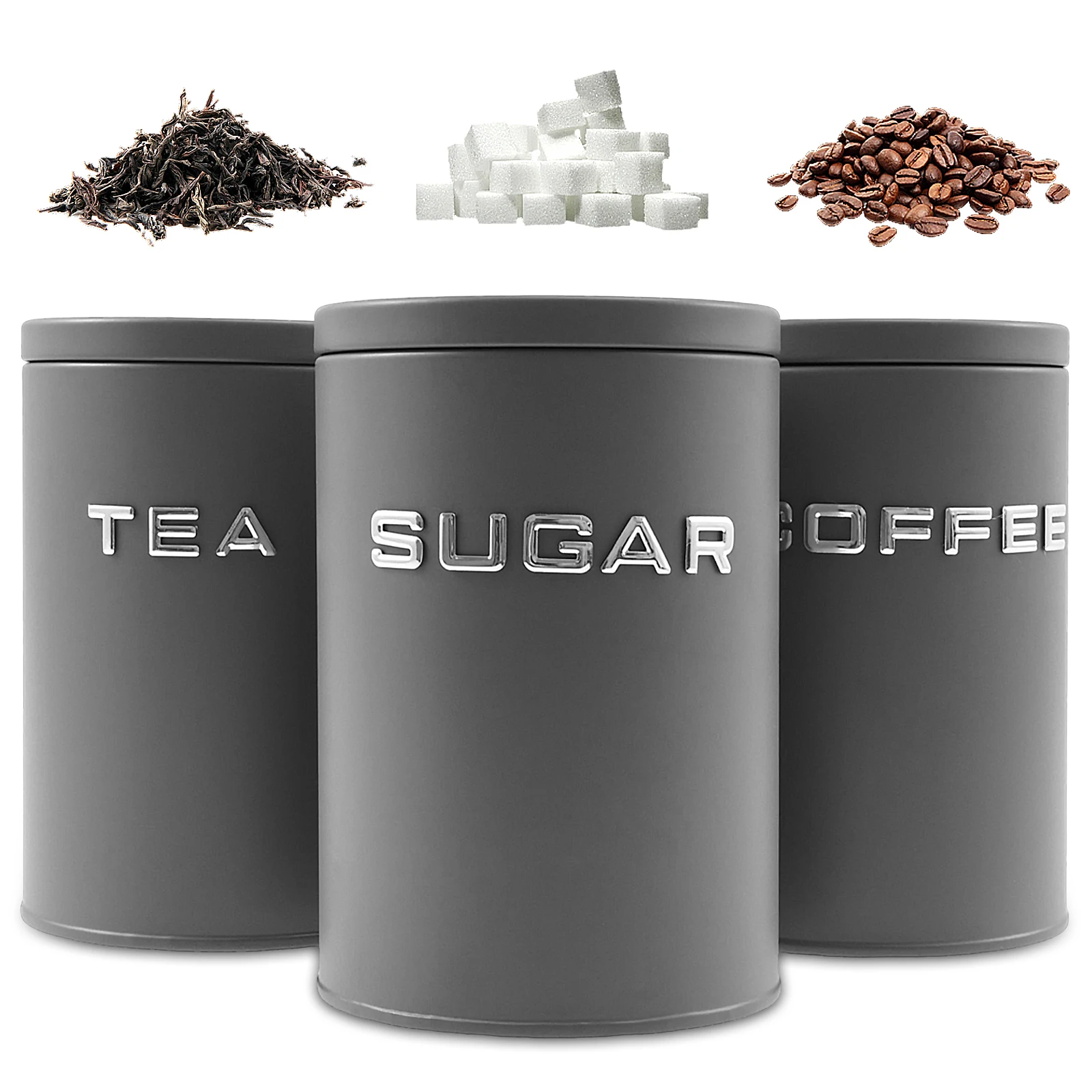 3 Pcs Tea Coffee Sugar Caniste - Canister Coffee Sugar Tea incelemesi ve fiyatı