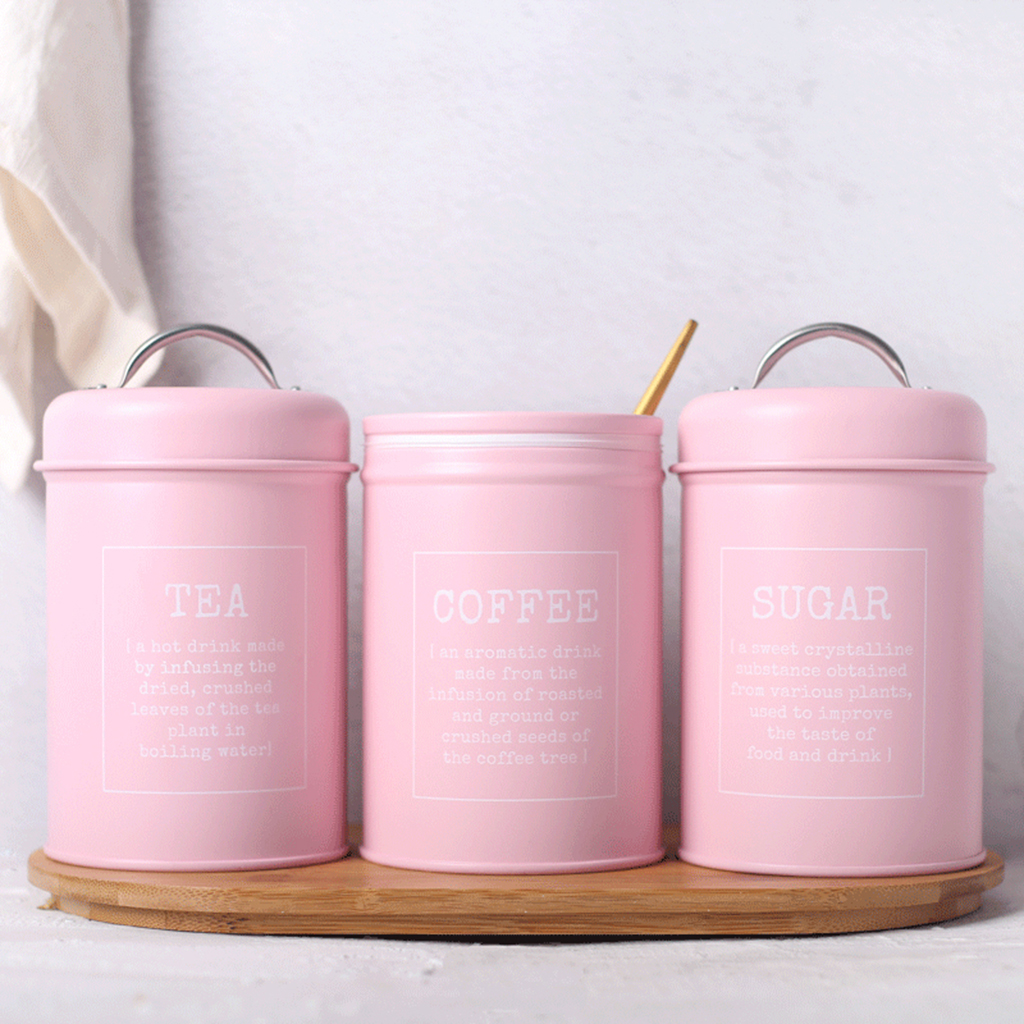 Set of 3 Canister Iron Kitchen - Canister Coffee Sugar Tea incelemesi ve fiyatı