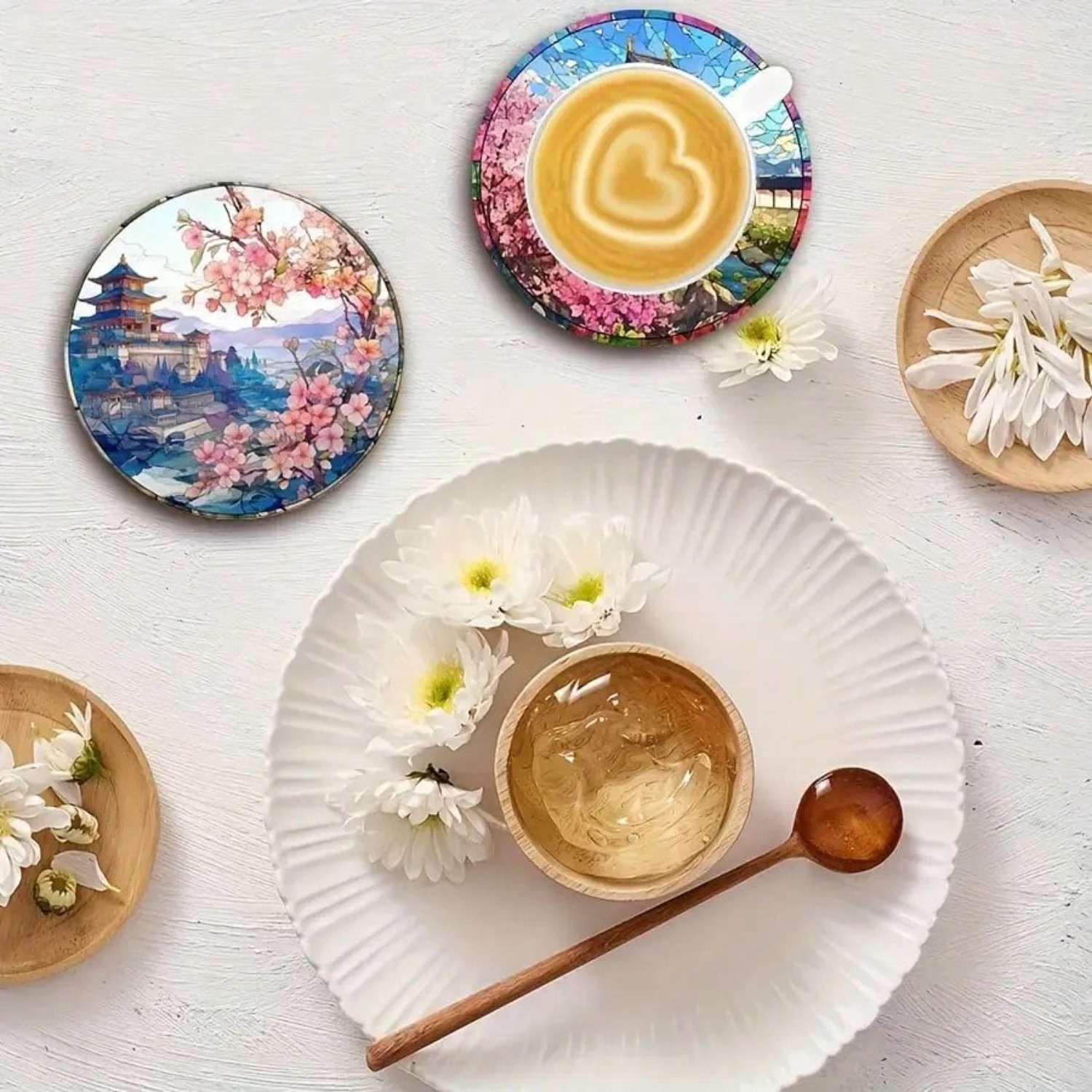 2D FLAT 6pcs/Set Japanese Cher - Coffee Tea Garden incelemesi ve fiyatı