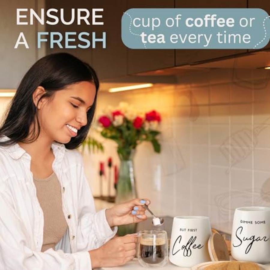 Coffee Tea and Sugar Ceramic C - Canister Coffee Sugar Tea incelemesi ve fiyatı